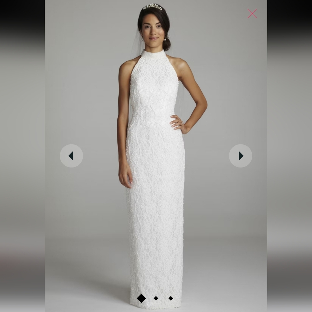 Beautiful beaded halter wedding dress sz 6